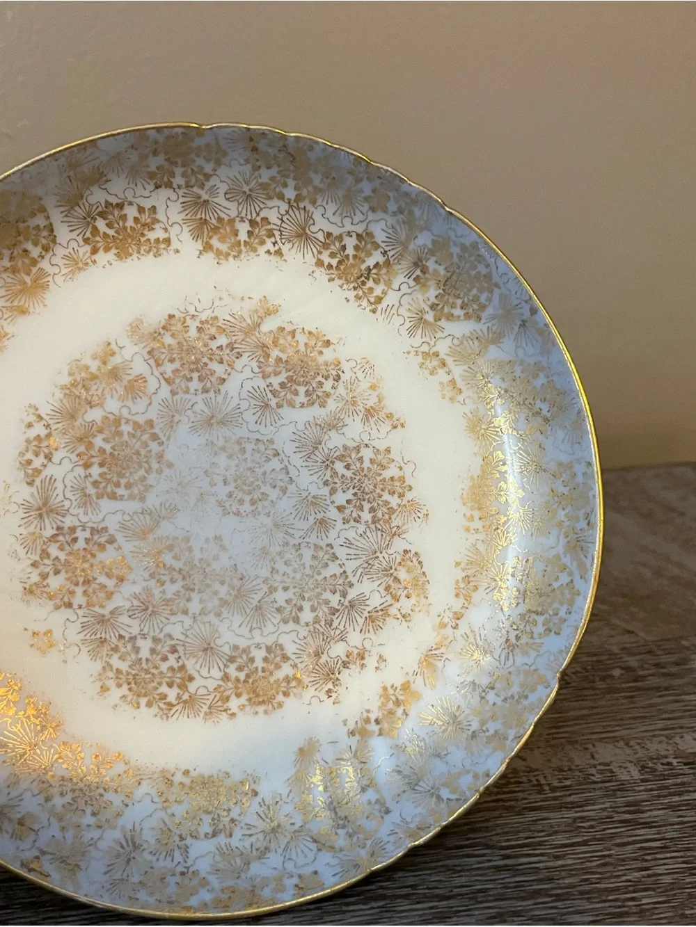 Antique Jean Pouyat Limoges Gold Chintz 6